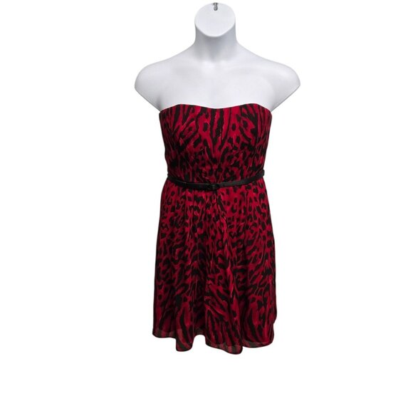 White House Black Market Womens Size 8 Animal Print Strapless Special Occasion - Picture 1 of 6